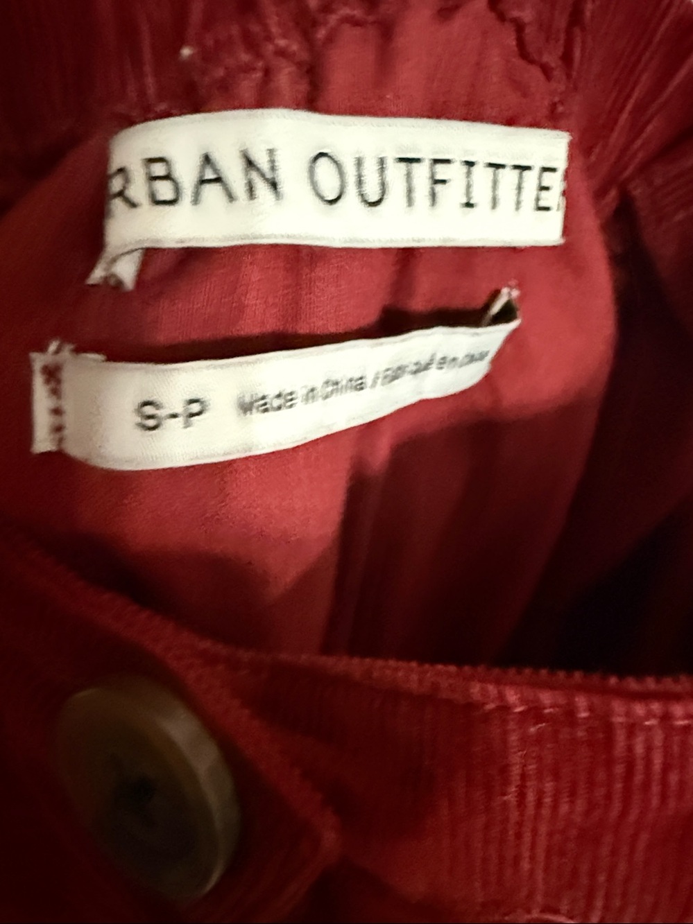 Urban Outfitters Cordelia Corduroy Small Burgundy Button Front Dress - Picture 6 of 6